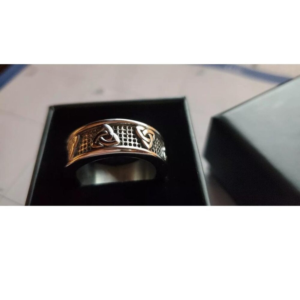 Warrior Triquetra Stainless Steel Viking Ring size 12.5